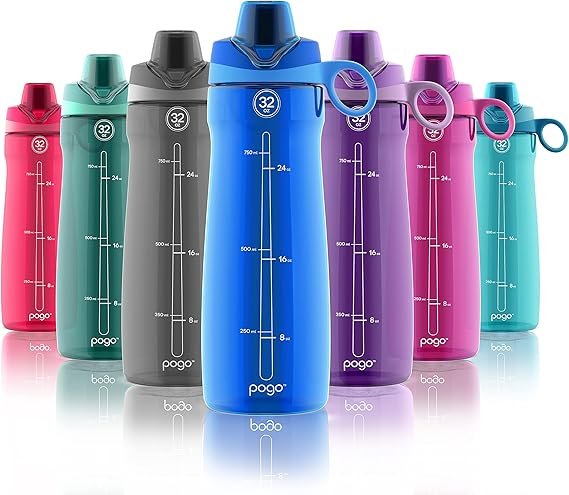 Stay Hydrated with the Pogo Plastic Water Bottle with Chug Lid and Carry Handle