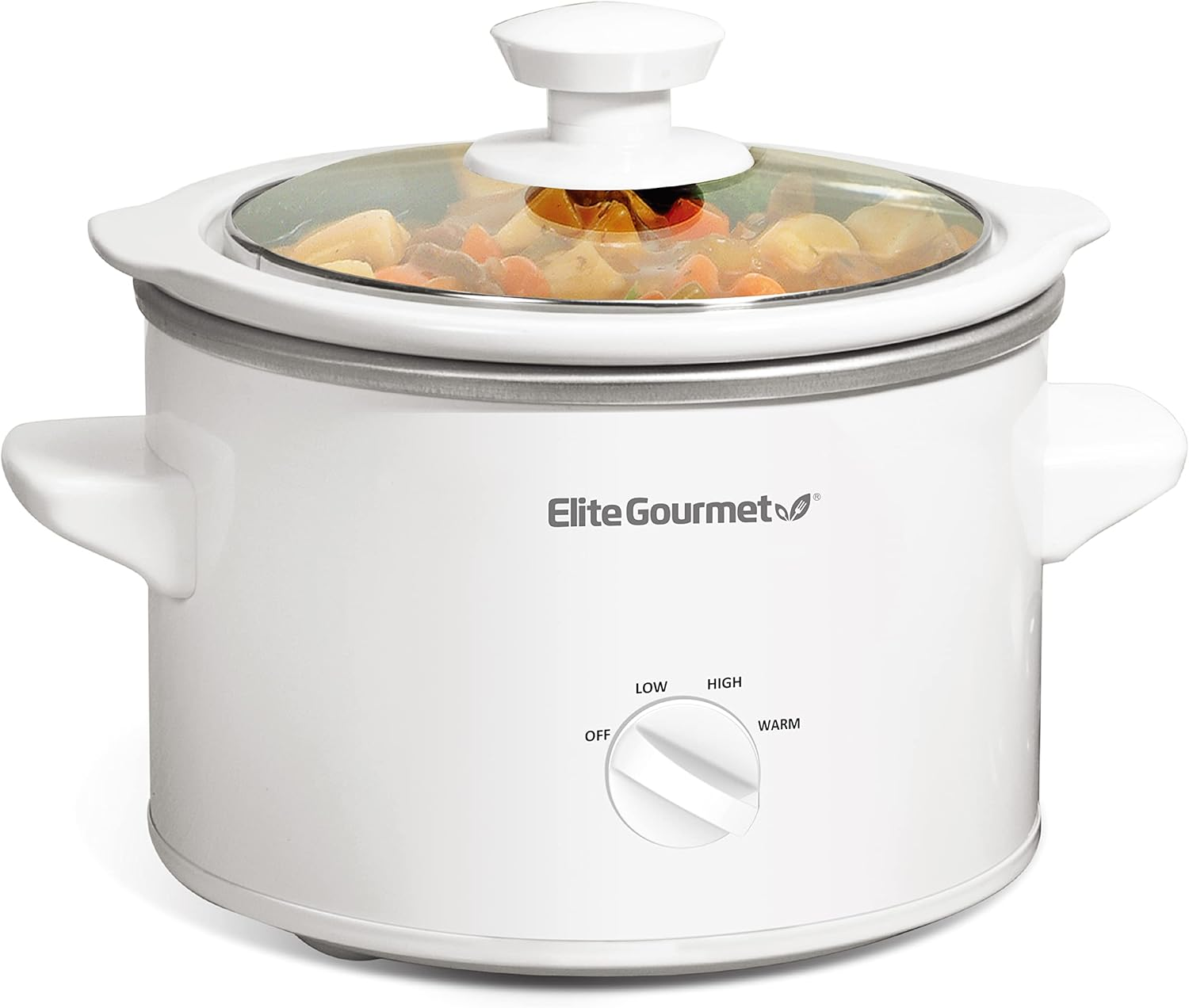 Elite Gourmet MST-250XW Electric Slow Cooker | Ceramic Pot | Adjustable Temp | Entrees, Sauces, Stews & Dips | Dishwasher Safe Glass Lid & Crock